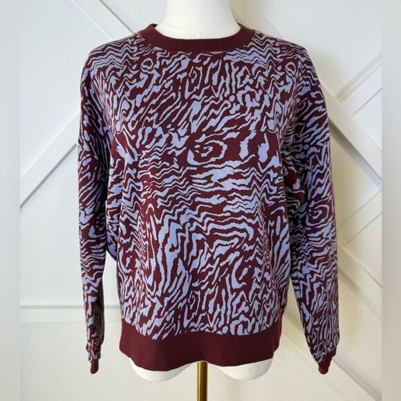 NWT Madewell (Re)sourced Cotton Oversized Sweatshirt in Tigerized Print Size XS - Picture 2 of 10